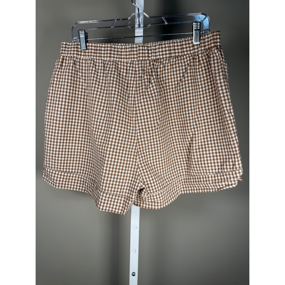 Tuckernuck Studio McGee Gingham Shorts Mocha Cotton Augusta Coastal Cottagecore - Picture 6 of 9